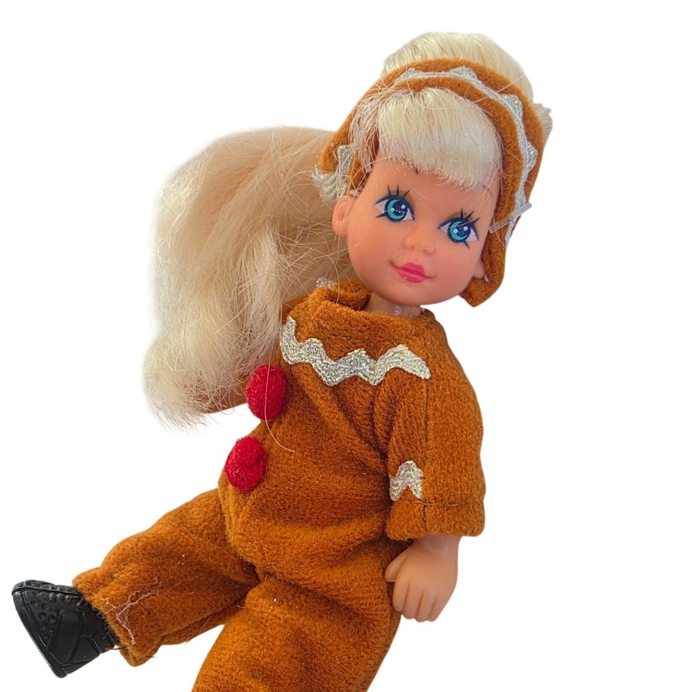 Vintage Doll Gingerbread Outfit Playskool Kid Kore Korea Blond Hair Blue Eyes